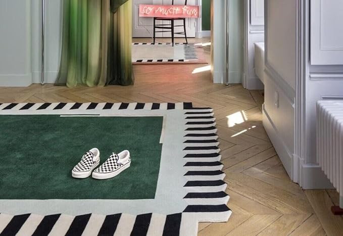 Kim Area Rug – 5’ x 7' – Handmade Wool Area Rugs – Green – Rugs for Living Room, Bedroo... | Amazon (US)