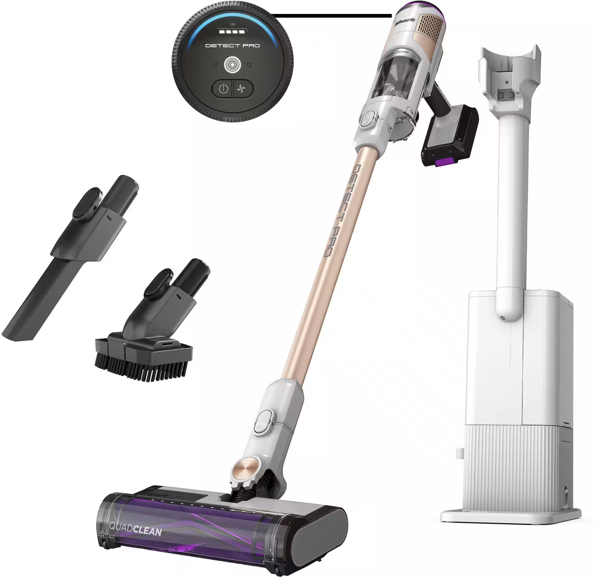 Shark Detect Pro Auto-Empty System, Cordless Vacuum with QuadClean Multi-Surface Brushroll, HEPA ... | Best Buy U.S.