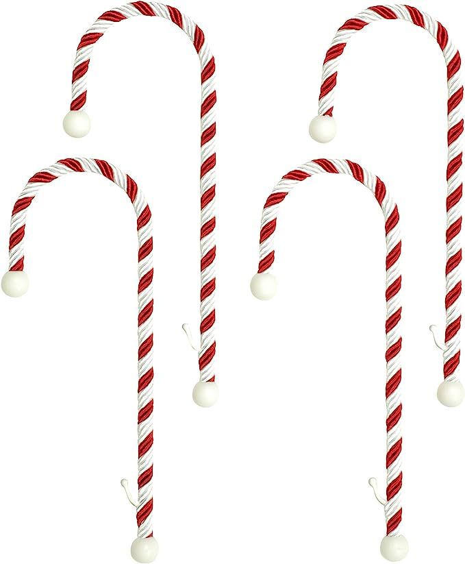 Haute Decor CC0402R Candy Cane Stocking Holder, 4-Pack, Classic Red and White | Amazon (US)