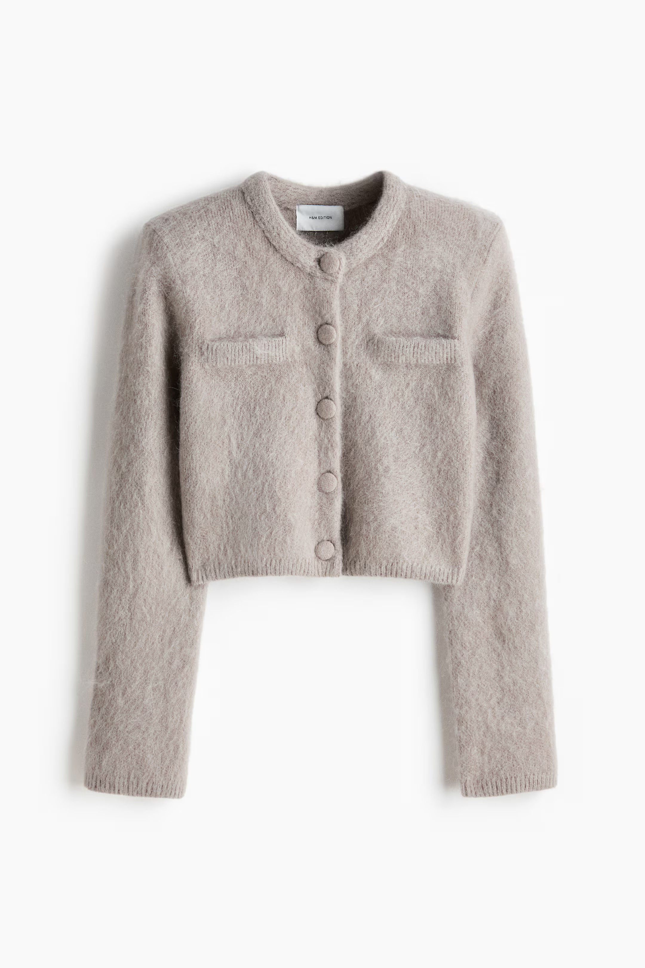 Mohair-Blend Cardigan with Shoulder Pads | H&M (US + CA)