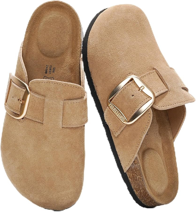 Project Cloud 100% Genuine Leather Clogs for Women Shoes - Memory Foam Insole, Non-Slip & Natural... | Amazon (US)