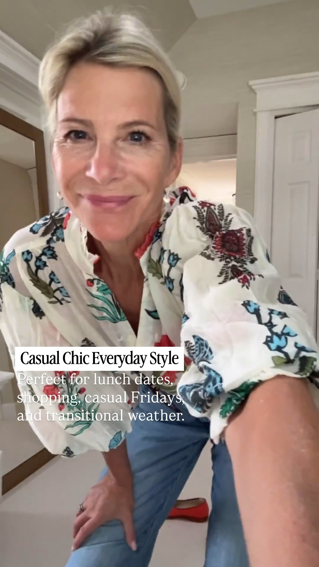 A printed blouse is one of the easiest ways to elevate your favorite jeans. I paired this colorful floral button-down with relaxed straight-leg denim and bright loafers for a fun, polished outfit that’s perfect for lunch, shopping, or casual Fridays.

👩‍💻 LTK PRO TIPS
❤️ Heart = Support my posts ;-)
🔖 Save = Get sale & restock alerts for the things you love!
📋 Lists = Keep favorites organized (List ideas: Christmas, Birthdays, and Vacations!)
📲 Share = Send lists and products to a friend (or your daughters like me).
💬 Comment = Ask me anything, and I’ll answer. ;-)

#LTKgrwm #LTKootd #LTKOver40
