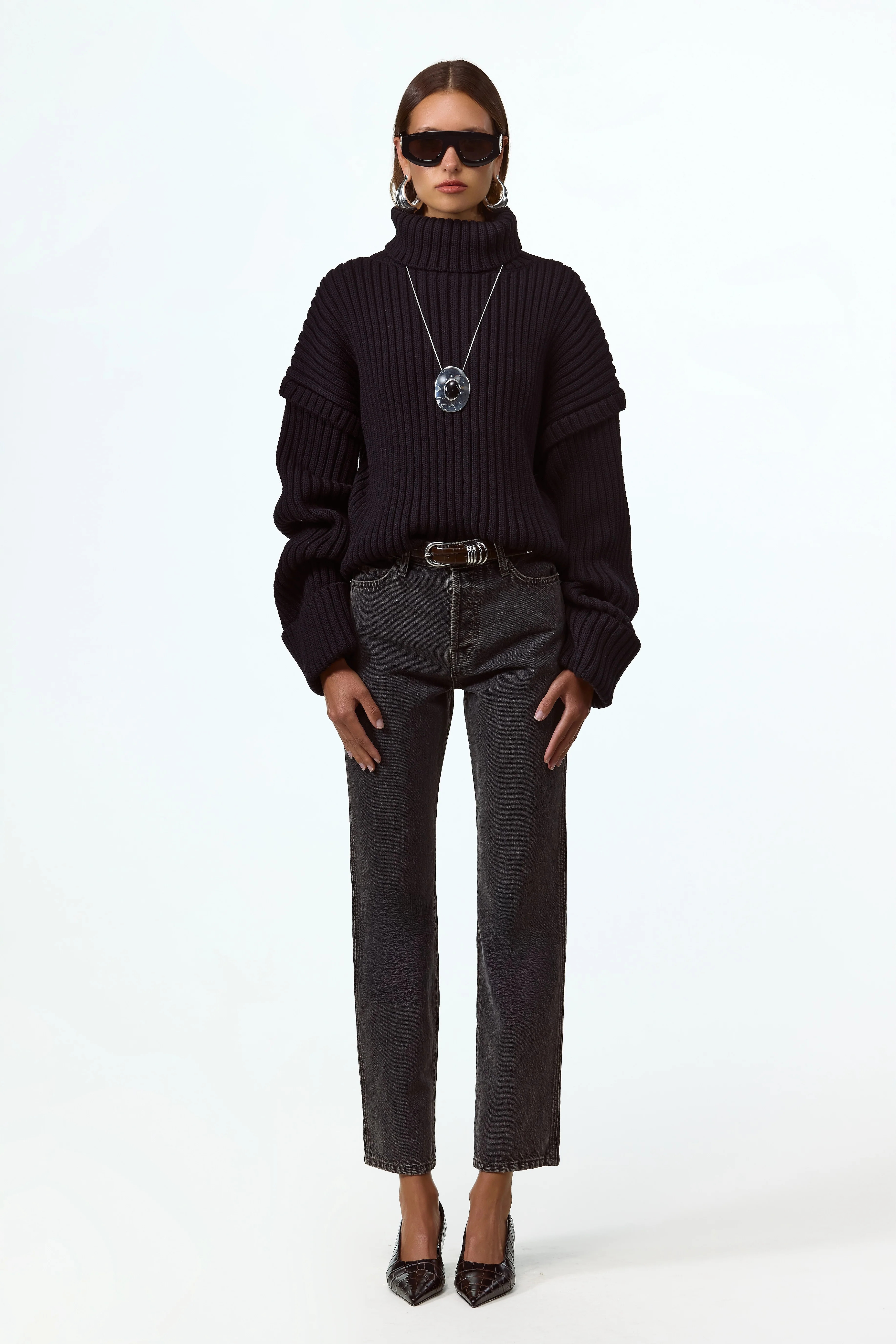 The Straight Ankle Jean (Stone Black) | SAME