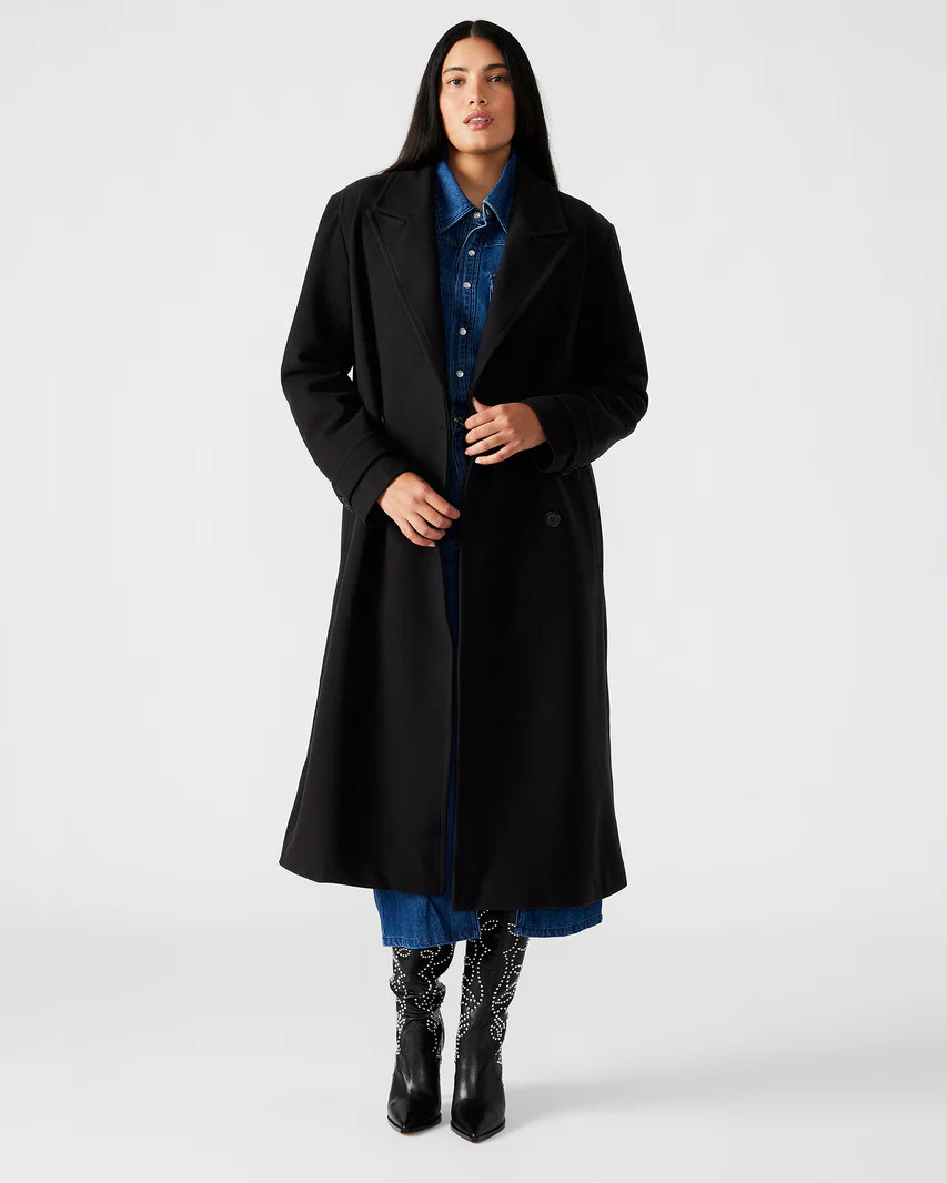 PRINCE Coat Black | Women's Structured Coat | Steve Madden (US)