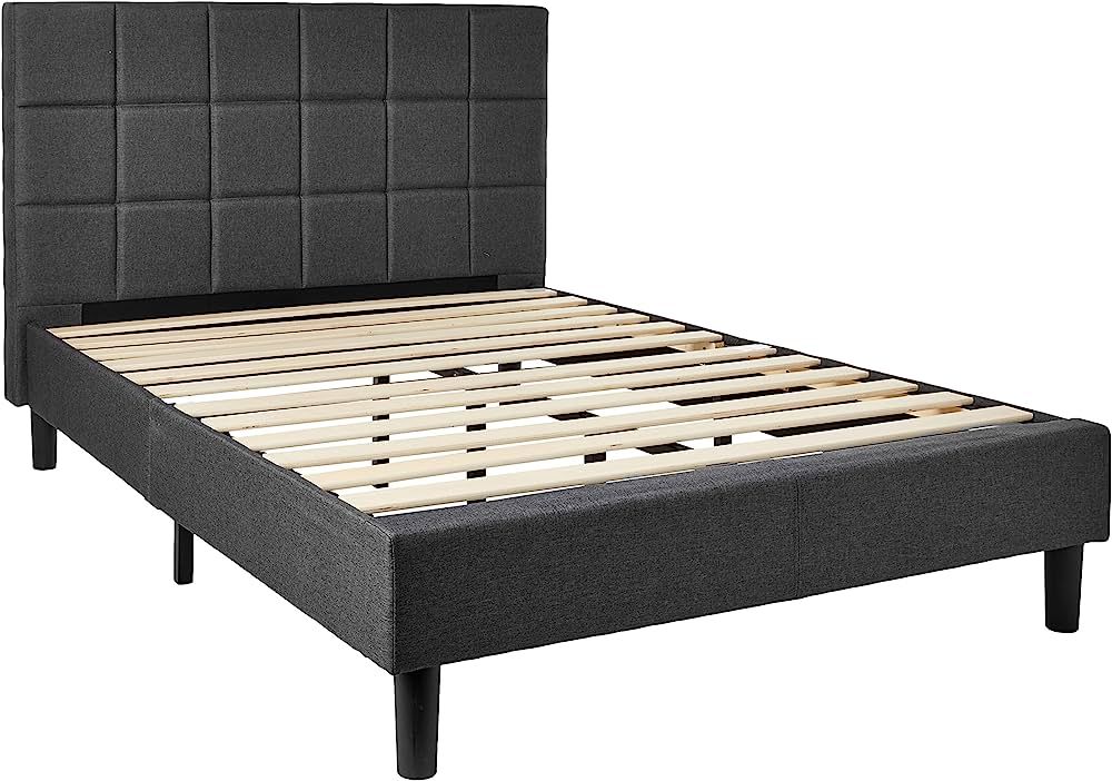 ZINUS Lottie Upholstered Platform Bed Frame / Mattress Foundation / Wood Slat Support / No Box Sp... | Amazon (US)