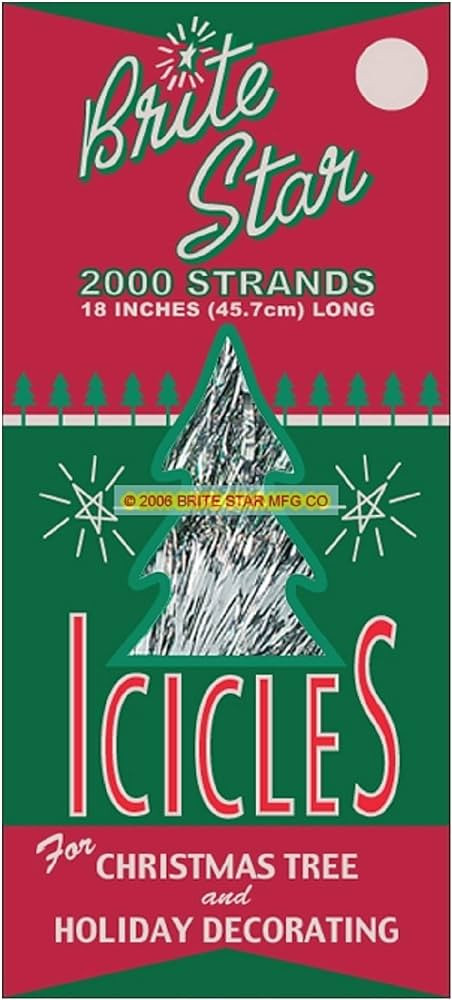 Brite Star Icicles Tinsel,Polyvinyl Chloride, 2000 Strand, Silver, Count | Amazon (US)