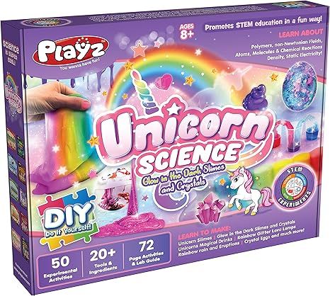 Playz Unicorn Slime & Crystals Science Kit Gift for Girls & Boys with 50+ STEM Experiments to Mak... | Amazon (US)
