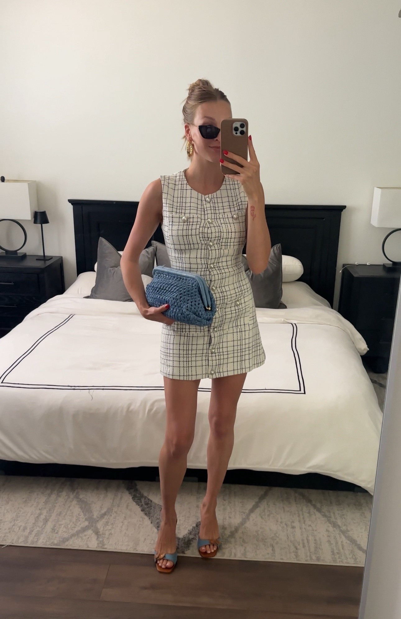 Cute summer dress with a pop of color! Love this blue for the upcoming spring and summer

Shoes are Musier Paris, earrings are Jennifer fisher jewelryy

Summer outfit, spring outfit, summer dress, summer mini dress, Chanel aestheticc

#LTKmomlife #LTKgrwm #LTKootd