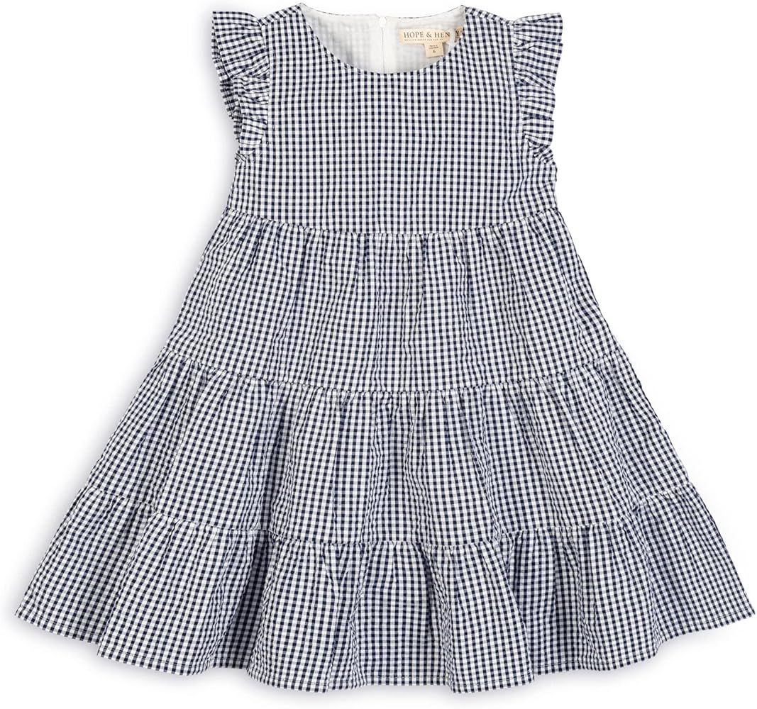 Hope & Henry Girls' Flutter Sleeve Fit and Flare Dress | Amazon (US)