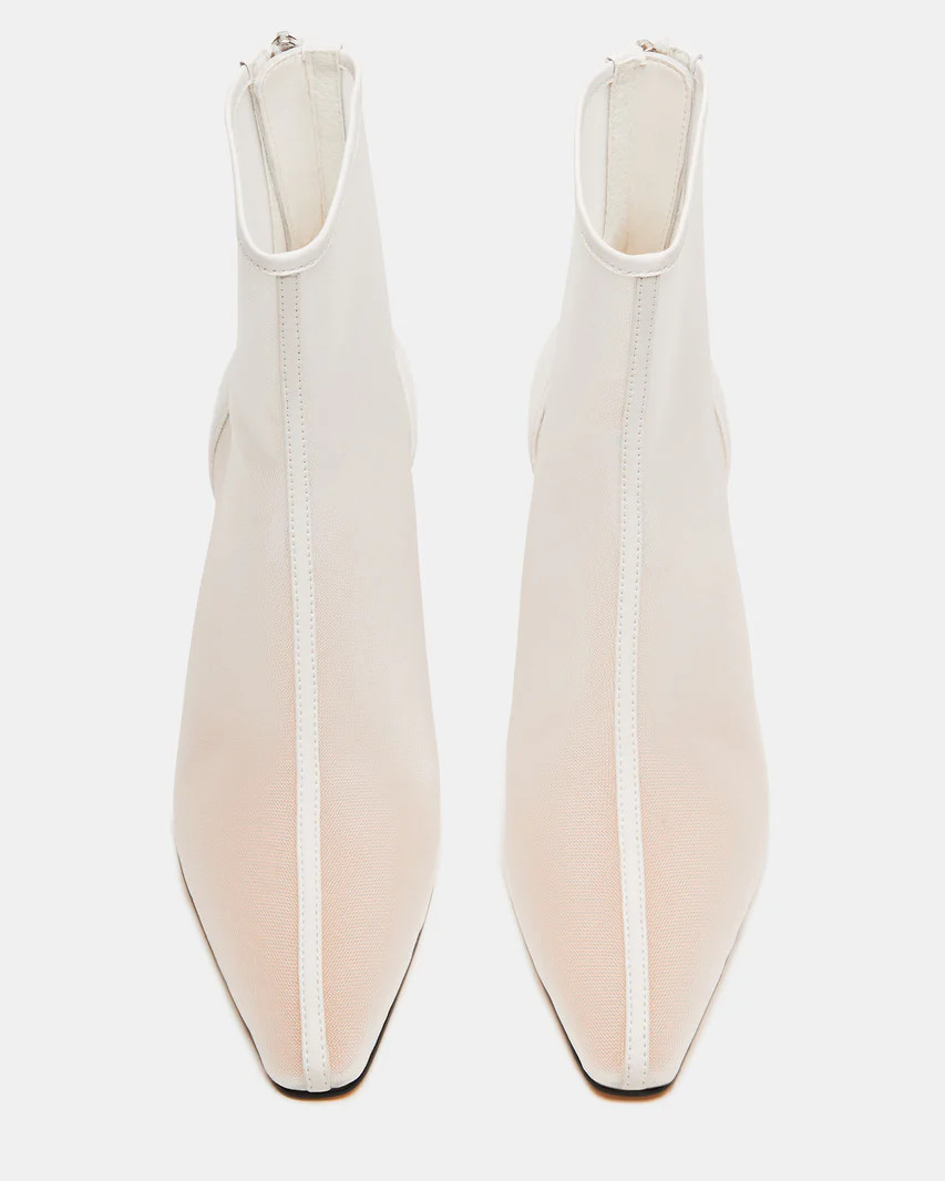 DELVIE White Multi Kitten Heel Ankle Boot | Women's Booties | Steve Madden (US)