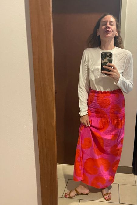 Post swim, pre dinner and I’m loving this smocked skirt- which can double as a dress but feels just as breezy with a t-shirt and kitten heels! #investmentpiece 

#LTKOver40 #LTKStyleTip #LTKSeasonal