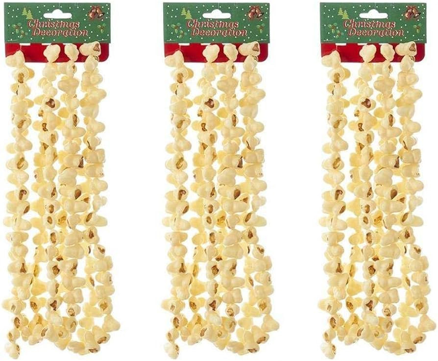 Kurt Adler Plastic Popcorn 9' Christmas String Garland Set of 3 | Amazon (US)