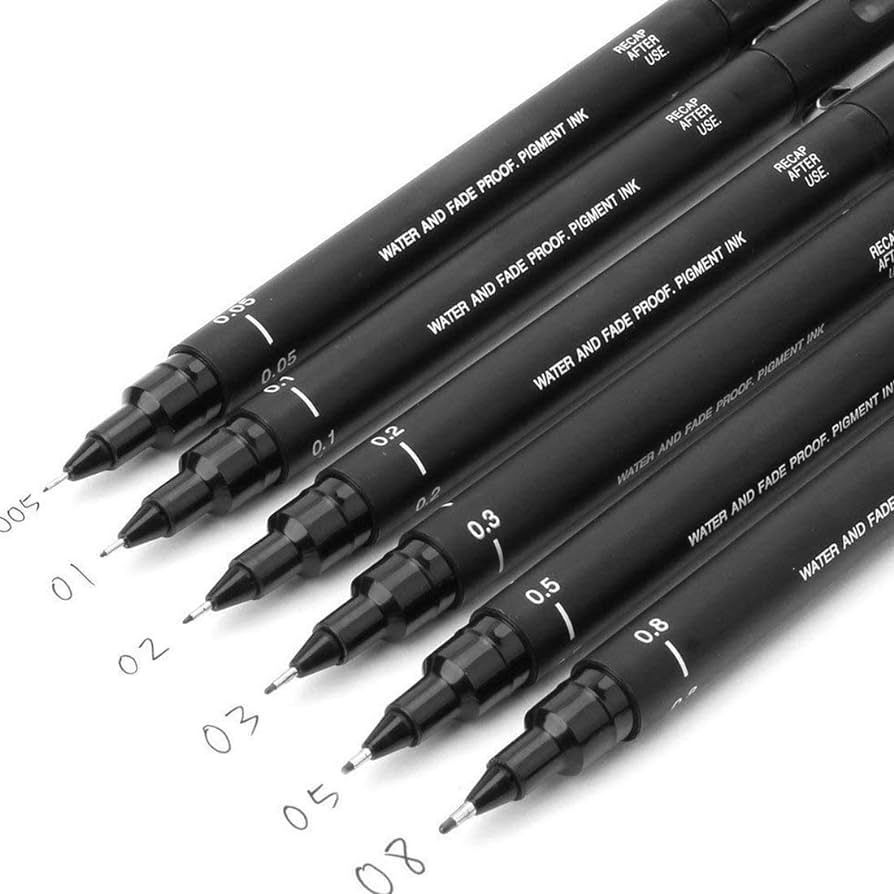 Uni Pin Drawing Pens/6 Assorted Tip Sizes, Uni Pin Technical Fineliner Pens, Pack of 6 Assorted T... | Amazon (US)