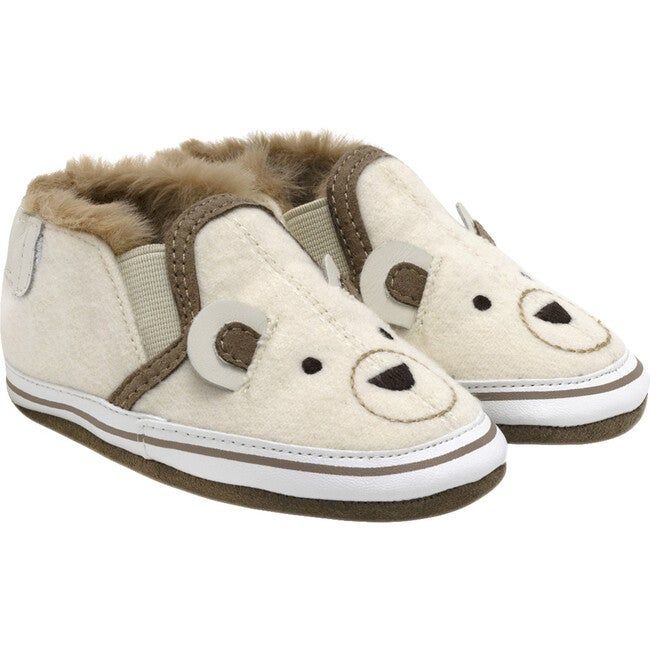 Robeez | Baby Bear Slip Ons Shoes, Ivory (Brown, Size 6-12M) | Maisonette | Maisonette