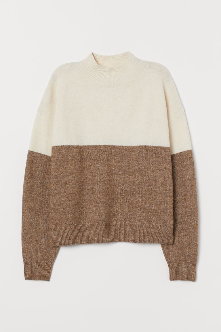 Jumper in a soft knit containing some wool with a ribbed turtle neck, low dropped shoulders, long... | H&M (UK, MY, IN, SG, PH, TW, HK)