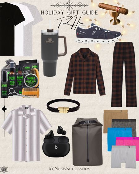 Holiday gift guide for him 
Gifts for men 
Gifts for boyfriend 
Gifts for brother 
Gifts for guys 
Lululemon underwear 
Beats 
Amazon sales 
Amazon gift ideas 
Saks 
Nordstrom 
Wolf & badger 
Beard set 
Stanley cups 
Skims pajamas 
Set of 3 std 
ON cloud sneakers 
Cigar throne 
Cigar holder 
Cigar lover 
Backpack 
Leather bracelet for men 
Men’s jewelry 
Button down shirt 


#LTKHoliday #LTKGiftGuide #LTKmens