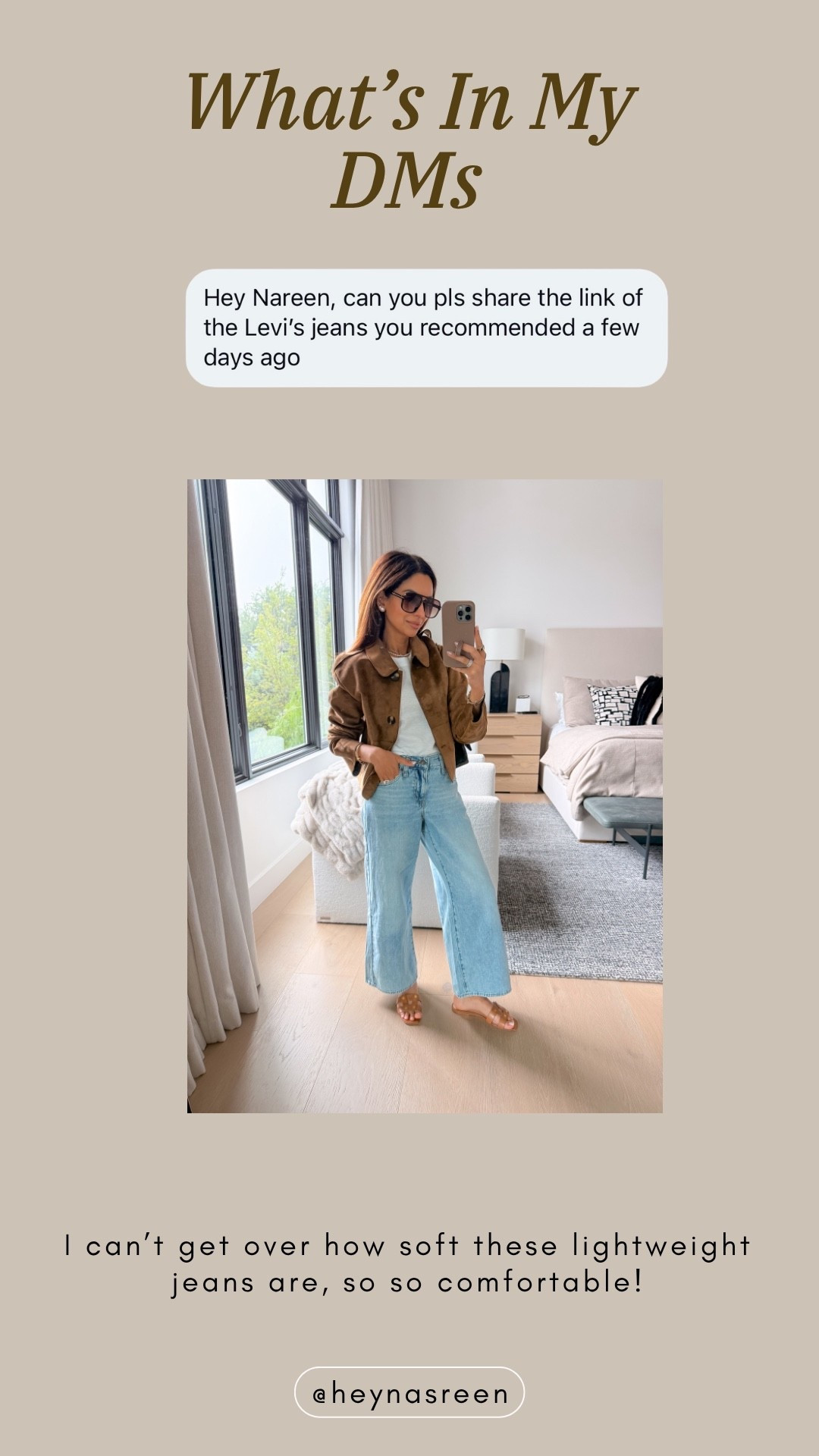 The softest denim & I also love the color of the wash! I’m wearing my true size. 