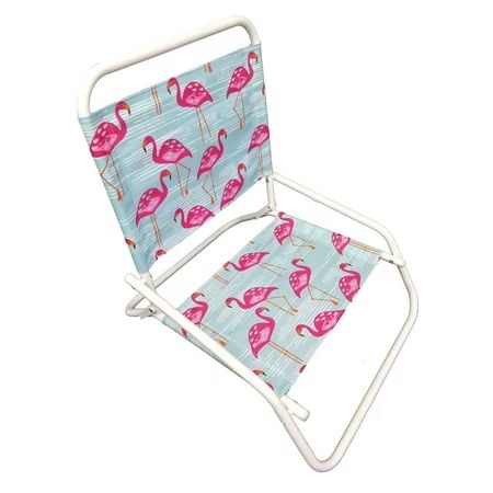 Mainstays Folding 1-Position Beach Chair, Flamingo Print | Walmart (US)