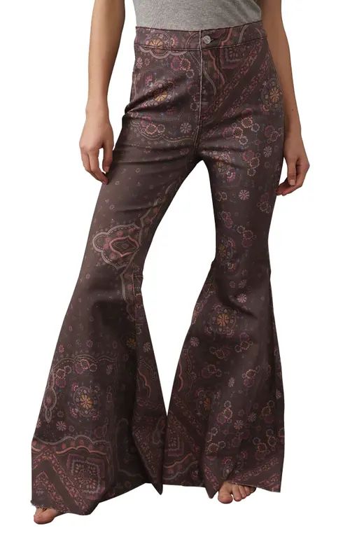 Free People We the Free Just Float On Flare Leg Jeans in Chocolate Combo at Nordstrom, Size 25 | Nordstrom