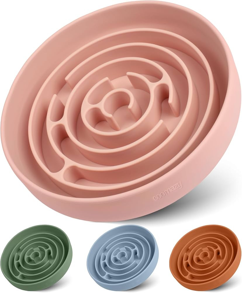 Coomazy Slow Feeder Dog Bowls, Silicone Dog Bowl with Suction Cups, Slow Feeder & Non-Slip Design... | Amazon (US)
