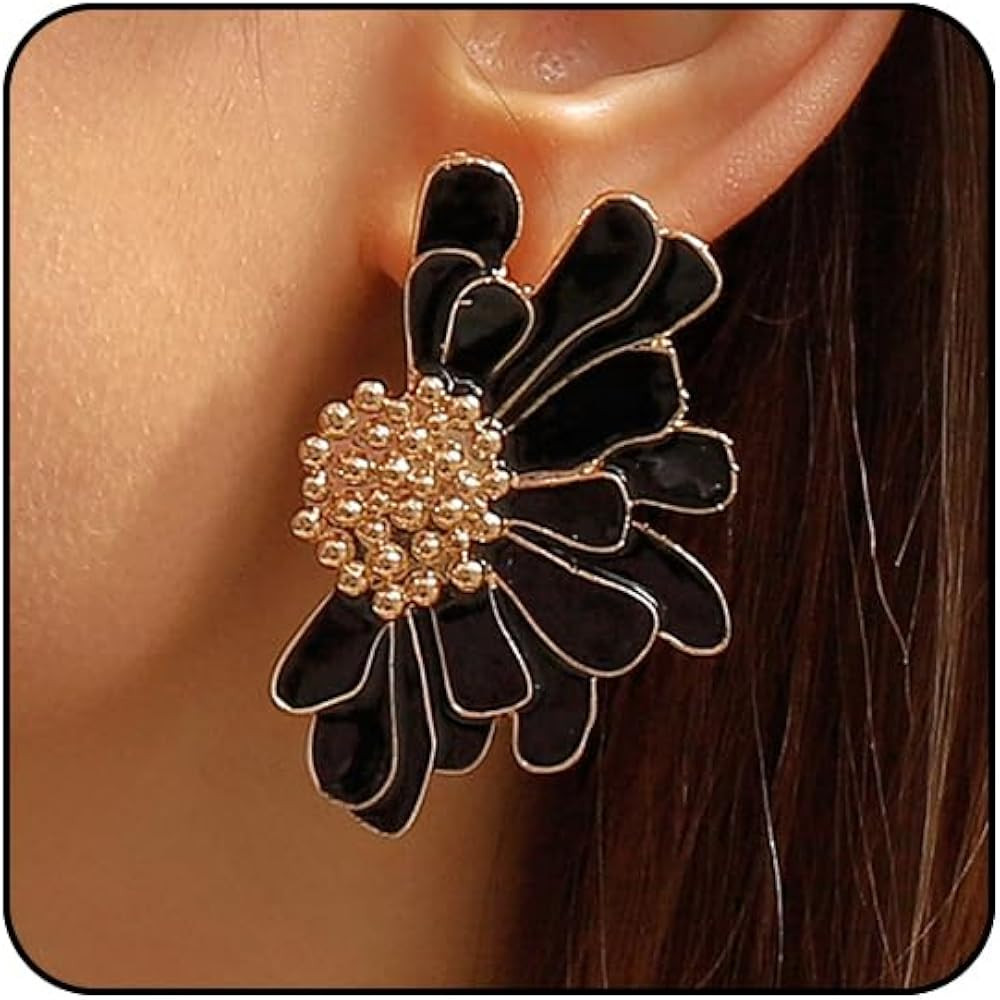 Flower Earrings for Women Big Statement Earrings for Women Floral Earrings Daisy Earrings Pink Or... | Amazon (US)
