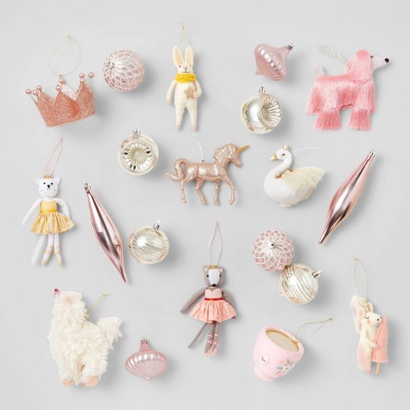 20pc Frosted Blush Christmas Ornament Kit - Wondershop&#8482; | Target