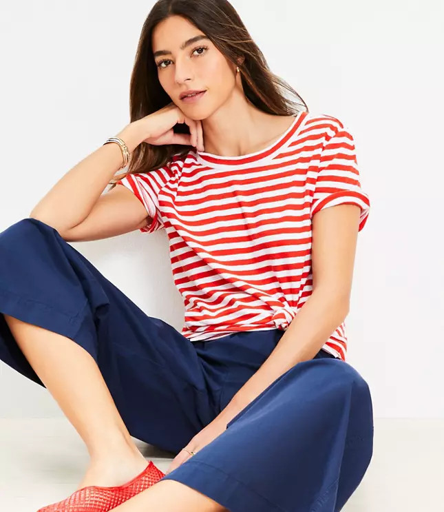 Striped Everyday Crew Tee | LOFT