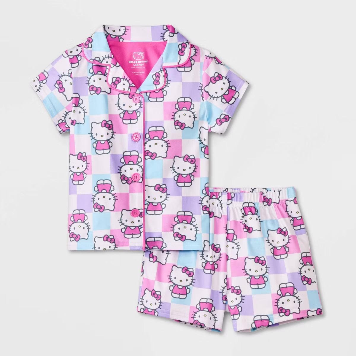 Toddler Girls' 2pc Hello Kitty Coat Pajama Set - Pink | Target