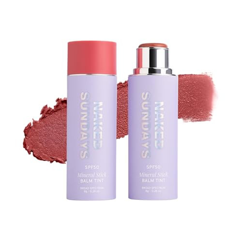 Naked Sundays SPF 50 Glow Balm – Peptide-Infused Multi-Tasking Blush Stick for Cheeks, Lips & Eyes – Broad Spectrum Zinc Oxide Blush Sunscreen – 8g (Dusty Rose) | Amazon (US)