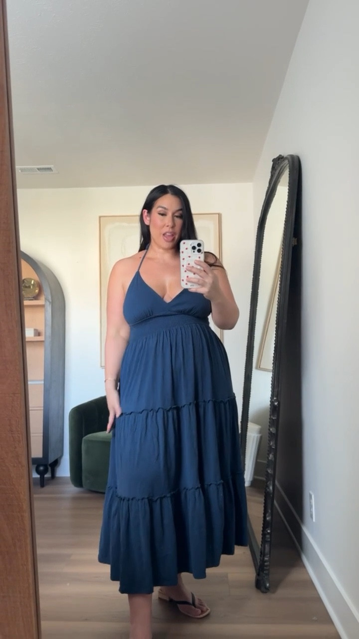 American Eagle midsize spring finds! Cute lightweight throw and go dress! Love the halter neck and color. Midsize spring outfits from @AmericanEagle! Use code bonnieae25 for 25% off sitewide!  Wearing a size XL! 
-
-
-
Midsize, American Eagle, Spring, Spring OOTD, Jumpsuit, Dress, Shorts, Midsize spring, Midsize dress, Midsize tops, Midsize pants, Aerie, Spring midsize haul, Summer finds @American Eagle Outfitters 

#LTKootd #LTKSeasonal #LTKMidsize