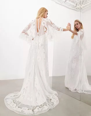 ASOS EDITION Amelia cutwork embroidered wedding dress with kimono sleeve | ASOS (Global)