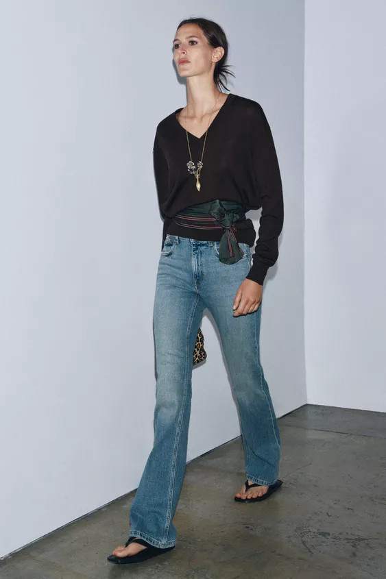 ZW COLLECTION BOOTCUT HIGH-WAIST JEANS | Zara UK