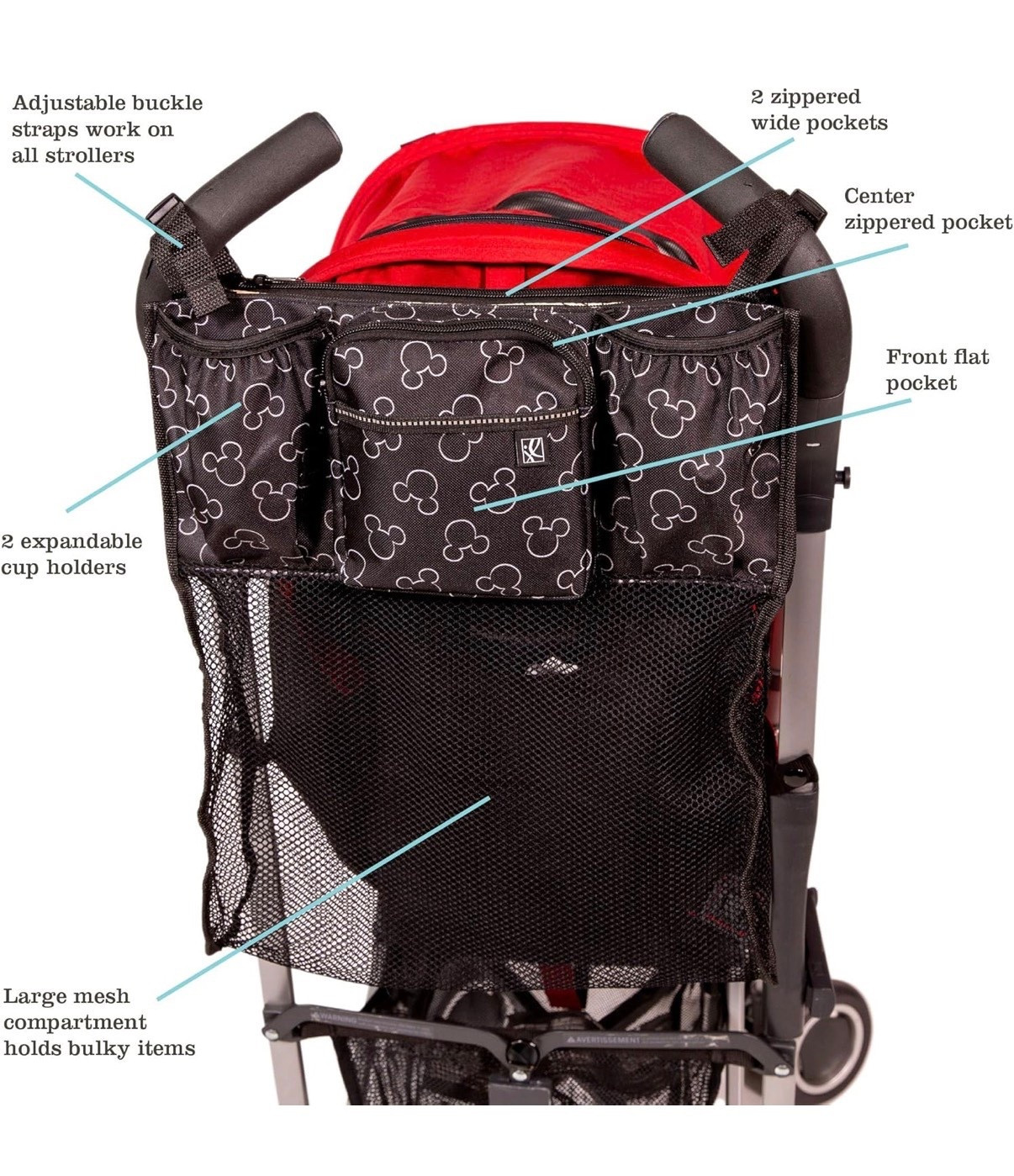 Disney Baby by J.L. Childress Cups 'N Cargo Stroller Caddy Organizer with Cup Holder - Stroller Accessories Bag, Travel Essential, Mesh Storage Attachment, Universal Fit - Mickey Mouse, Black

Disney travel must have

#LTKBaby #LTKKids #LTKTravel