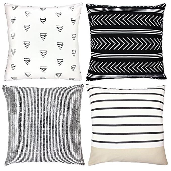 Decorative Throw Pillow Covers For Couch, Sofa, or Bed Set Of 4 18 x 18 inch Modern Quality Design 1 | Amazon (US)