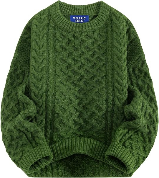Aelfric Eden Sweaters for Women Oversized Chunky Cable Knit Crew Neck | Amazon (US)
