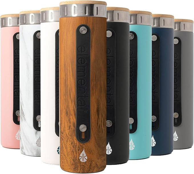 Elemental 20 oz Iconic Tea and Fruit Infuser with Internal Strainer and Bamboo Lid, Triple Wall V... | Amazon (US)