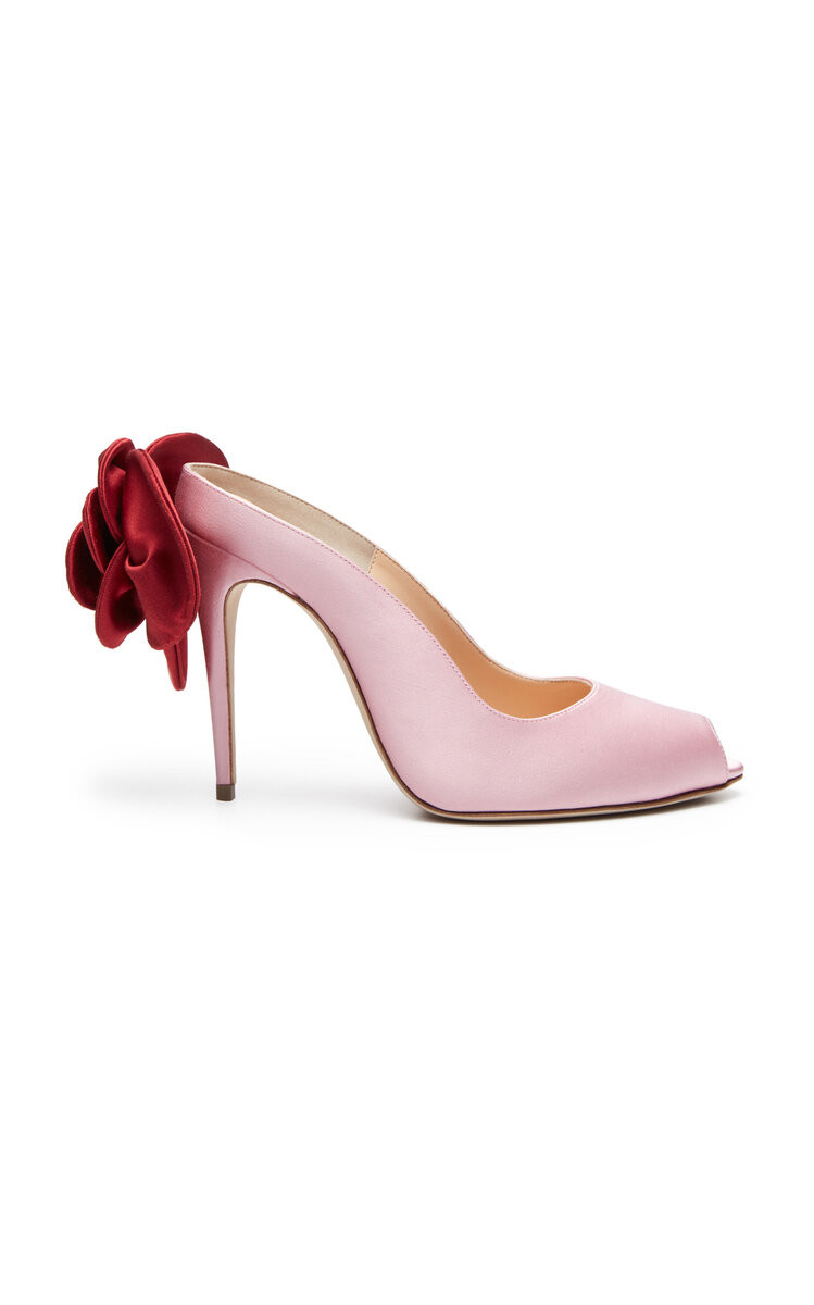 Peep Toe Satin Mules | Moda Operandi (Global)