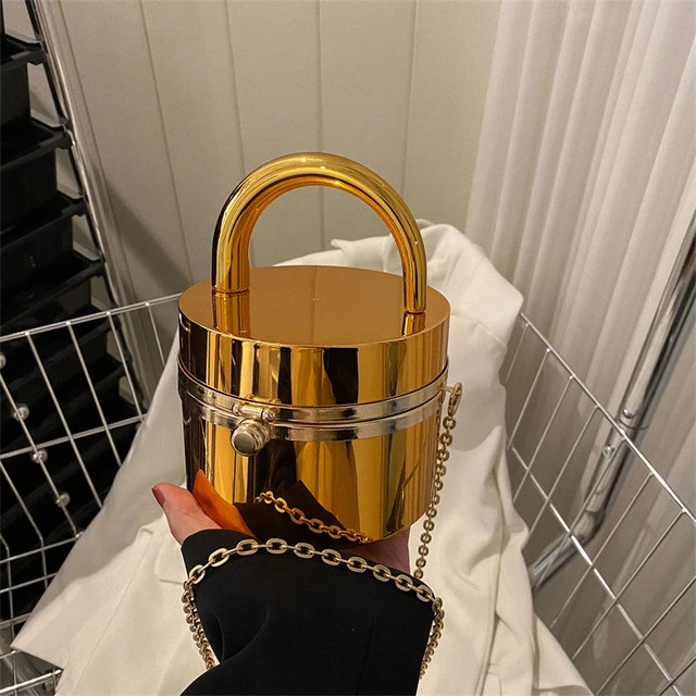 Shine Cylinder Handbags for Women Acrylic Fashion Luxury Tote Bag Chain Unusual Hard Party Evenin... | AliExpress (US)
