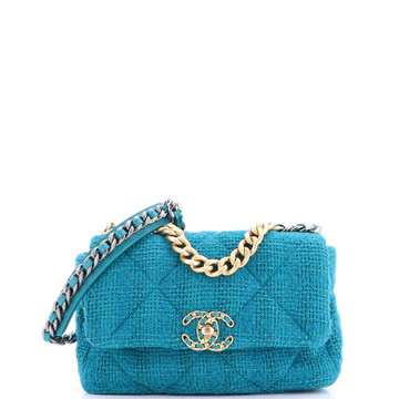 19 Flap Bag Quilted Tweed Medium | Rebag