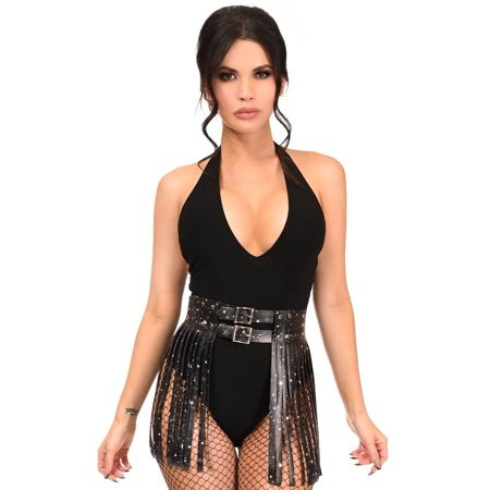 Celestial Faux Leather Fringe Skirt | Walmart (US)