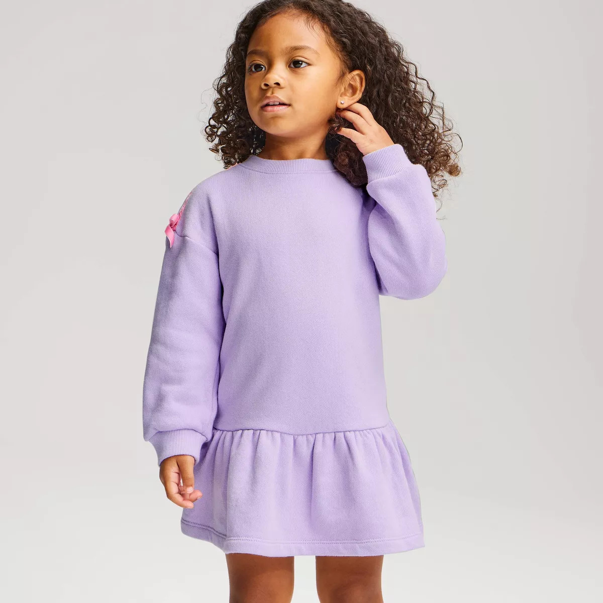 Toddler Girls' French Terry Cozy Dress - Cat & Jack™ Lavender 5T | Target
