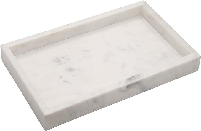Natural Marble Tray for Desktop | Kitchen | Vanity | Bathroom, Stone Organizer for Coffee Table, ... | Amazon (US)