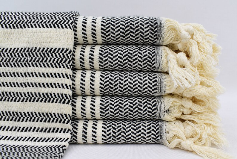 Black Hand Towel, Turkish Hand Towel, Herringbone Towel, Hand Towel, 20"x40", Small Towel, 50x100... | Etsy (US)