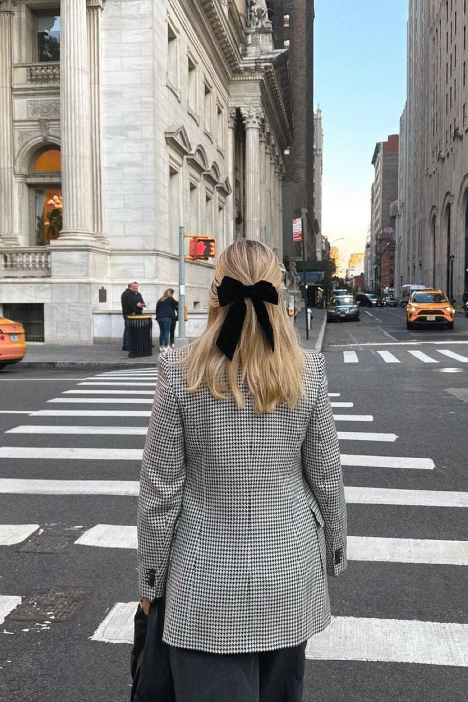 Checked blazer, velvet hair bow 

#LTKstyletip #LTKeurope #LTKSeasonal