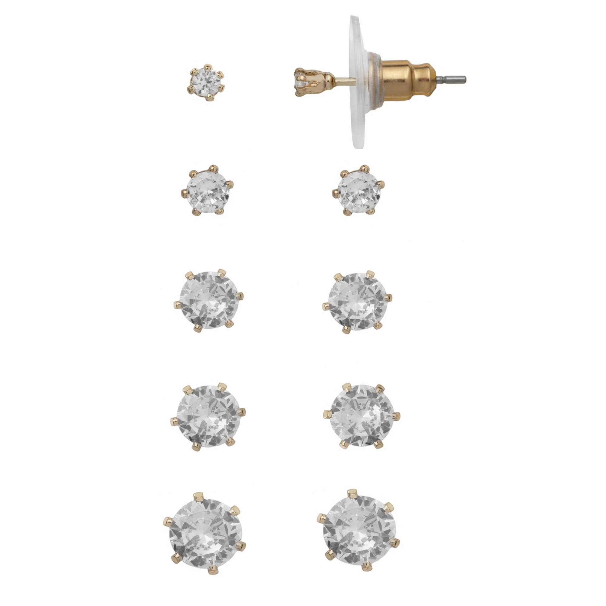 LC Lauren Conrad Gold Tone Cubic Zirconia Nickel Free Stud Earring Set, Women's | Kohl's