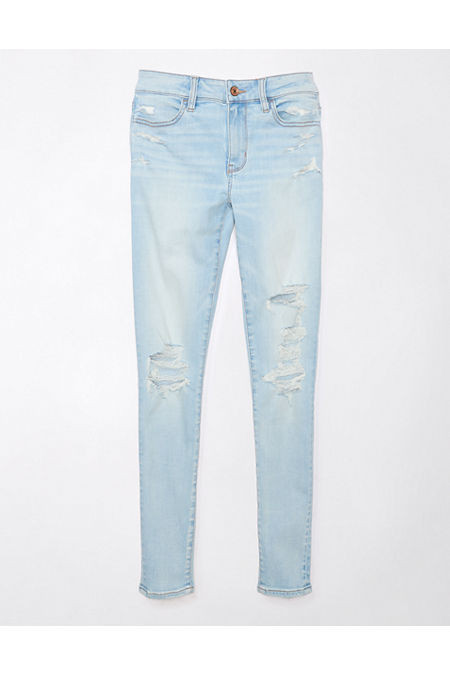 AE Next Level Low-Rise Ripped Jegging Women's Moon Stone Light 0 Regular | American Eagle Outfitters (US & CA)