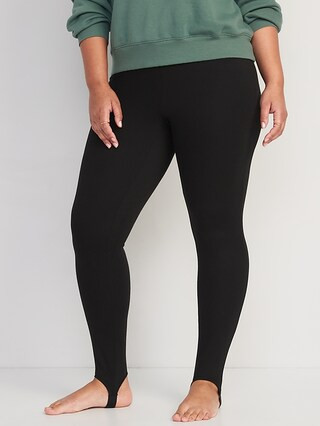 High-Waisted Fleece-Lined Stirrup Leggings for Women | Old Navy (US)