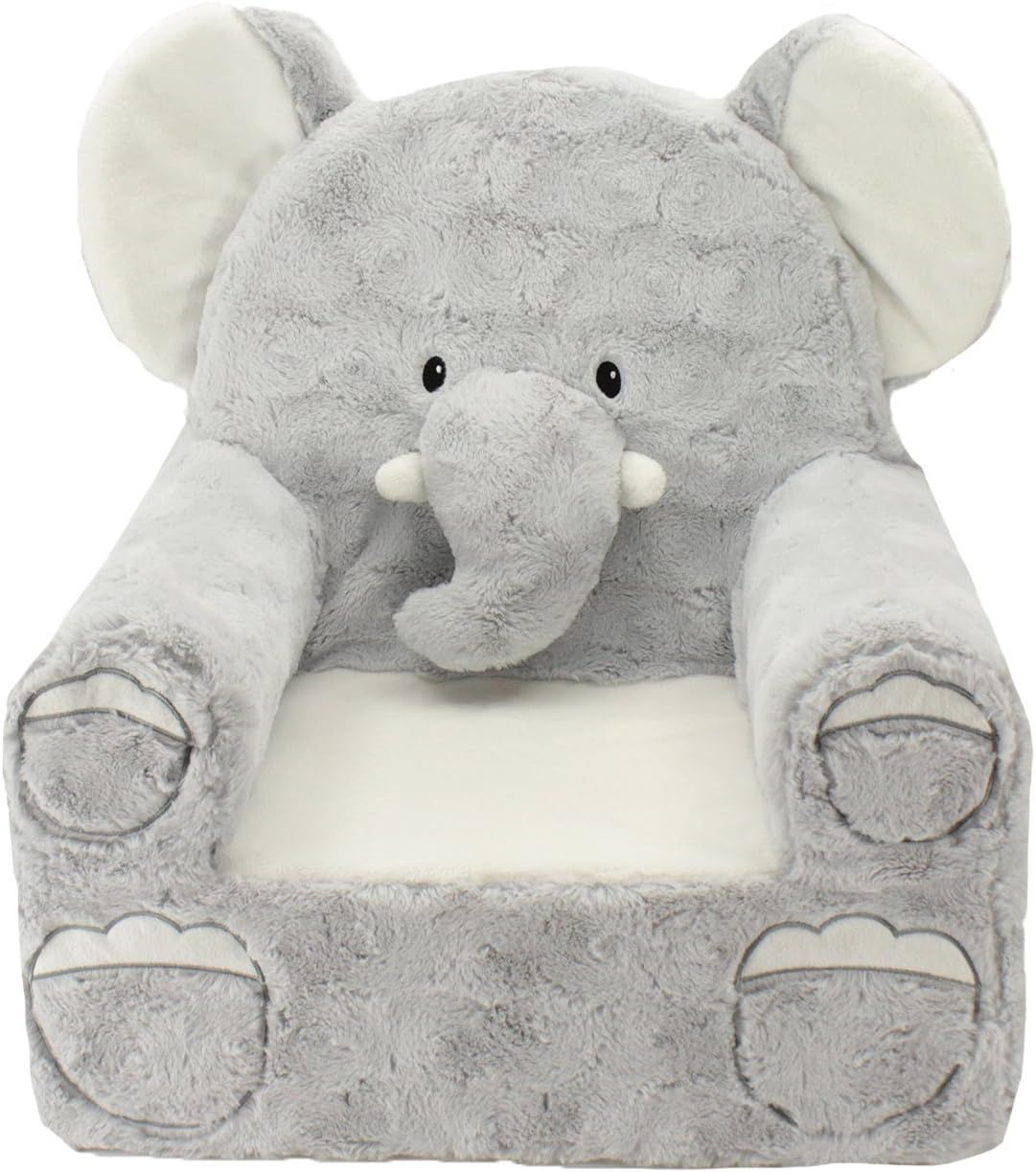 Animal Adventure | Sweet Seats | Grey Elephant Children's Plush Chair Gray, Larger :14" x 19" x 2... | Amazon (US)