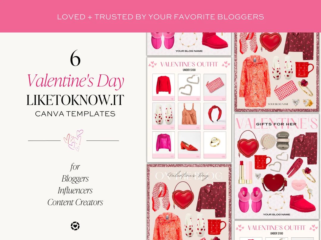 LTK Valentines Day Canva Templates, Neutral Liketoknowit Template, Influencer Editable Collage, C... | Etsy (US)