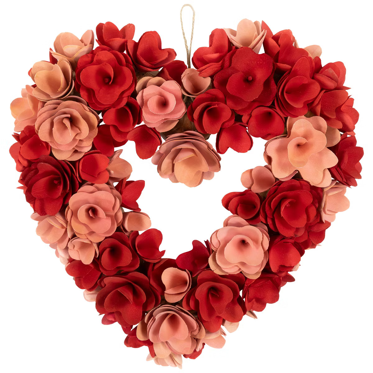 Northlight Wooden Floral Artificial Valentine's Day Wreath - 15" - Red and Pink | Target